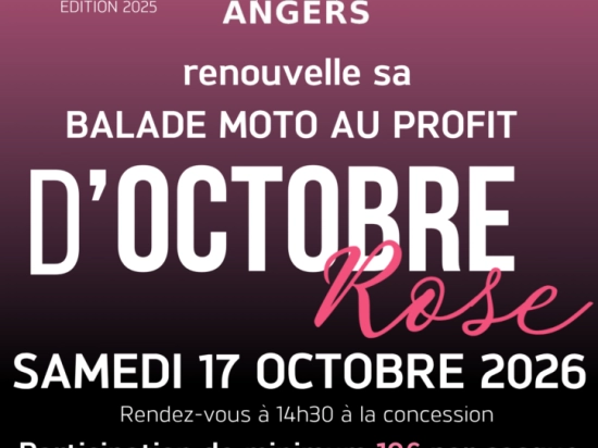 Balade moto au profit d'Octobre Rose chez Triumph Angers